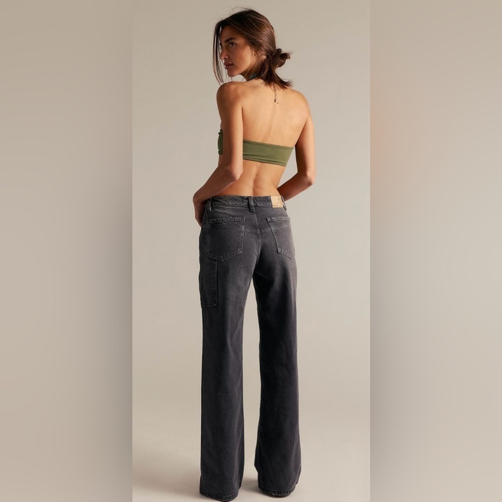 We The Free The Tinsley Baggy High Rise Straight Leg Jean Black Size 31